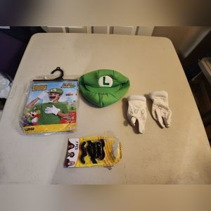 Luigi hat, gloves and mustache set.